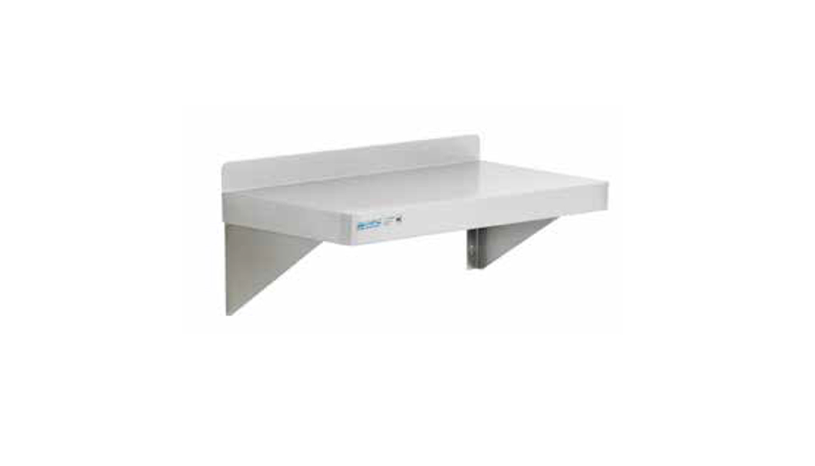 Estante de pared maciza de acero inoxidable